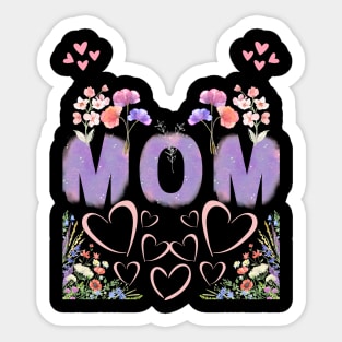 Mom Heart's and Flowers Mothers Day Sticker